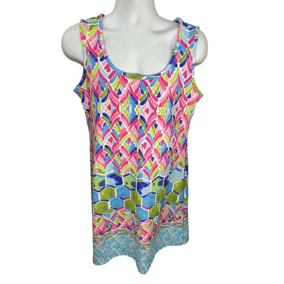 Ronni Nicole Sleeveless Dress – Multicolor Diamond/Floral Print – Size L - Picture 1 of 9